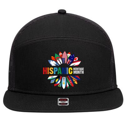 Hispanic Heritage Month Counties United 7 Panel Mesh Trucker Snapback Hat