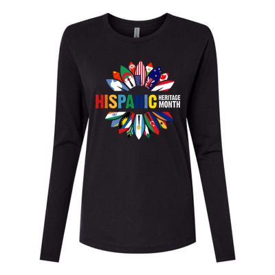 Hispanic Heritage Month Counties United Womens Cotton Relaxed Long Sleeve T-Shirt