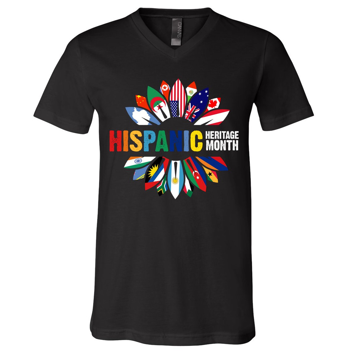 Hispanic Heritage Month Counties United V-Neck T-Shirt