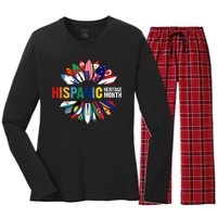 Hispanic Heritage Month Counties United Women's Long Sleeve Flannel Pajama Set 