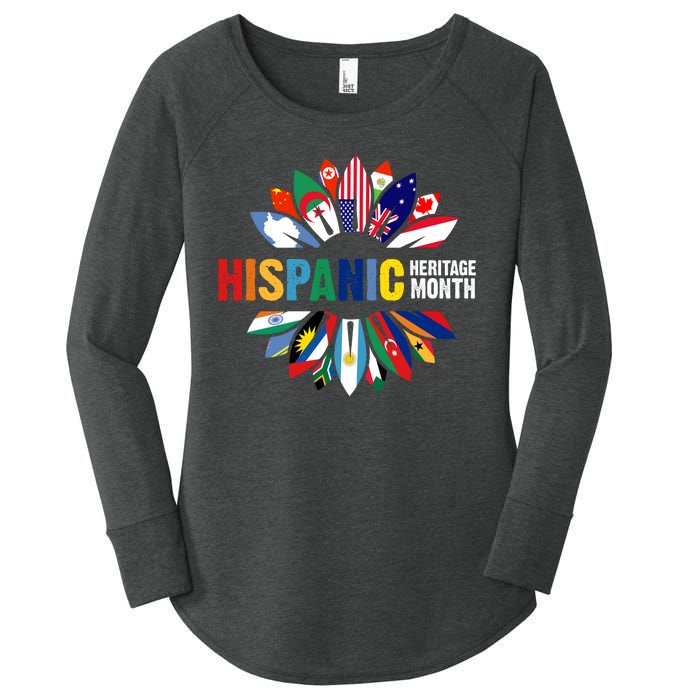 Hispanic Heritage Month Counties United Women's Perfect Tri Tunic Long Sleeve Shirt