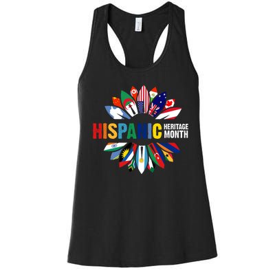 Hispanic Heritage Month Counties United Women's Racerback Tank