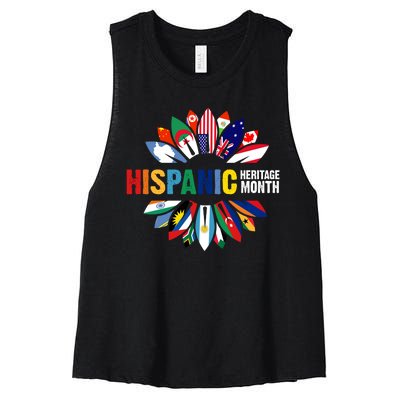 Hispanic Heritage Month Counties United Women's Racerback Cropped Tank