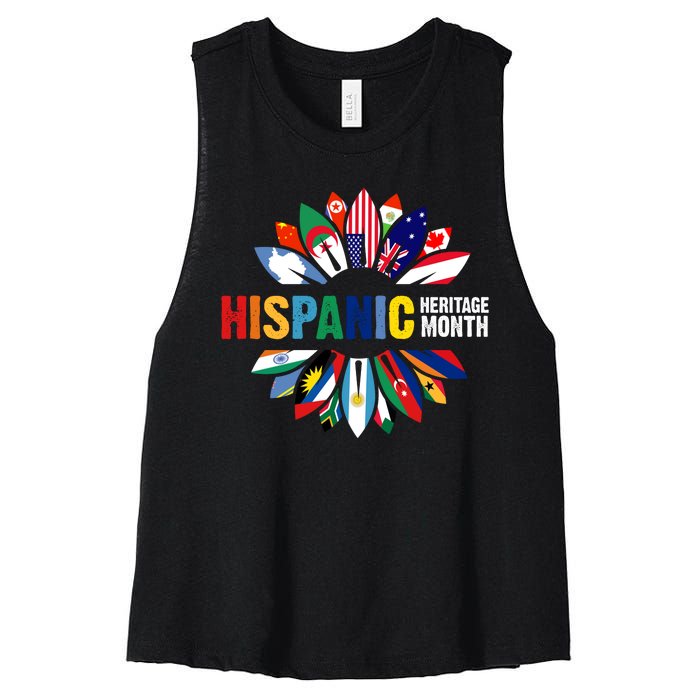 Hispanic Heritage Month Counties United Women's Racerback Cropped Tank