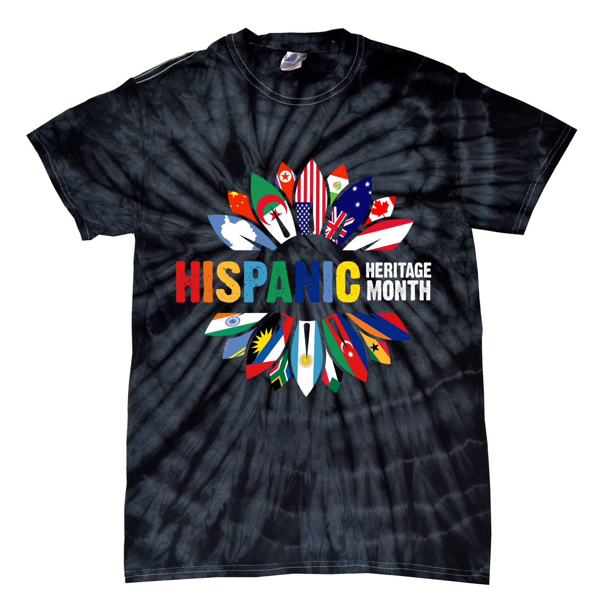 Hispanic Heritage Month Counties United Tie-Dye T-Shirt