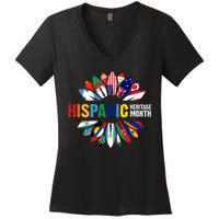 Hispanic Heritage Month Counties United Women's V-Neck T-Shirt