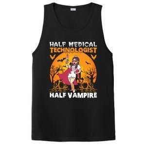 Halloween Half Medical Technologist Half Vampire Nurse Great Gift PosiCharge Competitor Tank