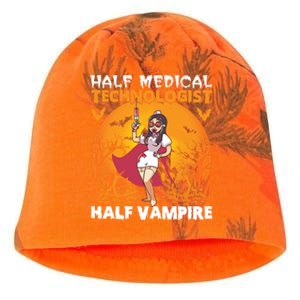 Halloween Half Medical Technologist Half Vampire Nurse Great Gift Kati - Camo Knit Beanie