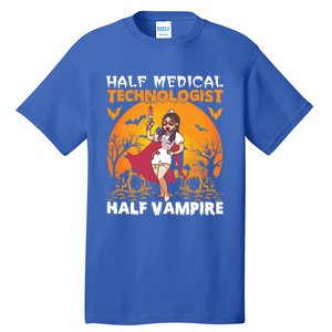 Halloween Half Medical Technologist Half Vampire Nurse Great Gift Tall T-Shirt