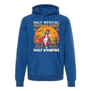 Halloween Half Medical Technologist Half Vampire Nurse Great Gift Premium Hoodie