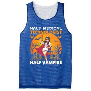 Halloween Half Medical Technologist Half Vampire Nurse Great Gift Mesh Reversible Basketball Jersey Tank