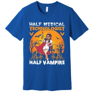 Halloween Half Medical Technologist Half Vampire Nurse Great Gift Premium T-Shirt