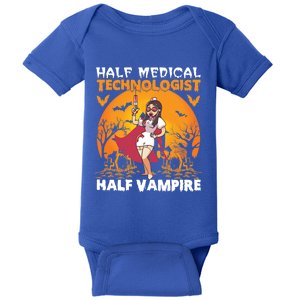 Halloween Half Medical Technologist Half Vampire Nurse Great Gift Baby Bodysuit