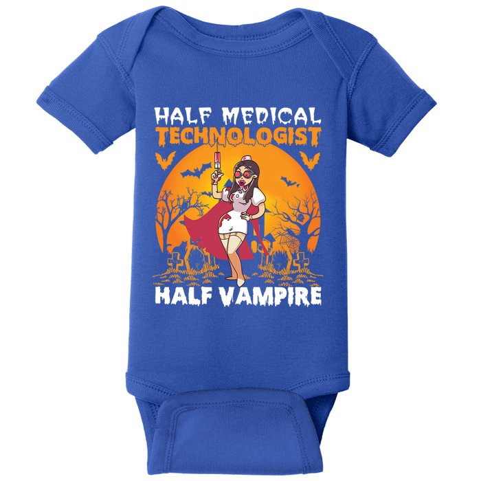 Halloween Half Medical Technologist Half Vampire Nurse Great Gift Baby Bodysuit