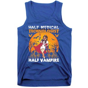 Halloween Half Medical Technologist Half Vampire Nurse Great Gift Tank Top