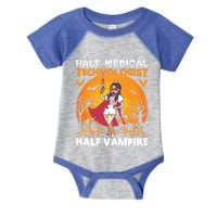 Halloween Half Medical Technologist Half Vampire Nurse Great Gift Infant Baby Jersey Bodysuit