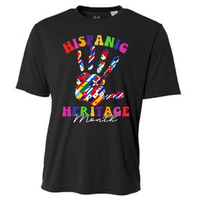 Hispanic Heritage Month All Countries Heart Hands Cooling Performance Crew T-Shirt