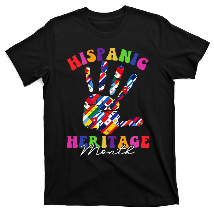 Hispanic Heritage Month All Countries Heart Hands T-Shirt