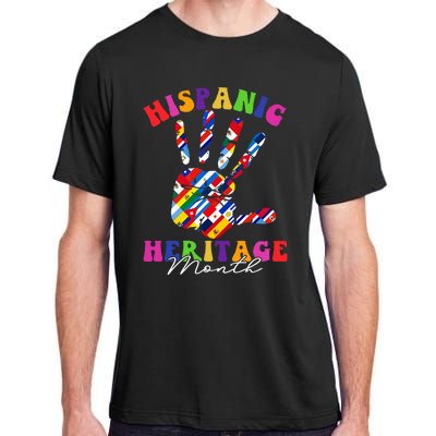 Hispanic Heritage Month All Countries Heart Hands Adult ChromaSoft Performance T-Shirt