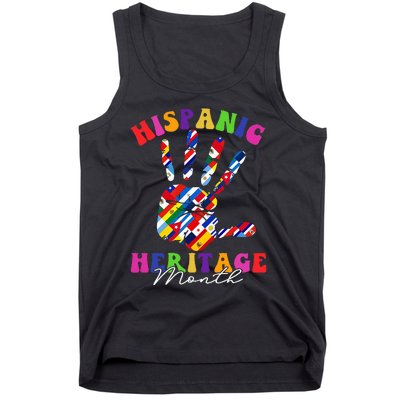 Hispanic Heritage Month All Countries Heart Hands Tank Top