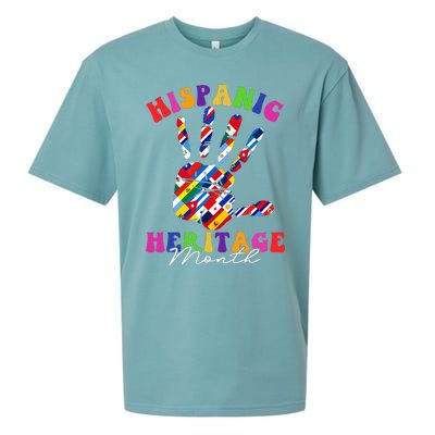 Hispanic Heritage Month All Countries Heart Hands Sueded Cloud Jersey T-Shirt