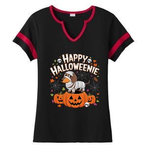 Happy Halloween Mummy Dachshund Pet Owner Holiday Wiener Dog Ladies Halftime Notch Neck Tee