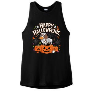 Happy Halloween Mummy Dachshund Pet Owner Holiday Wiener Dog Ladies PosiCharge Tri-Blend Wicking Tank