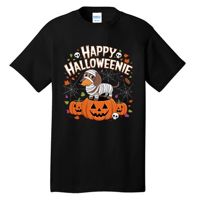 Happy Halloween Mummy Dachshund Pet Owner Holiday Wiener Dog Tall T-Shirt