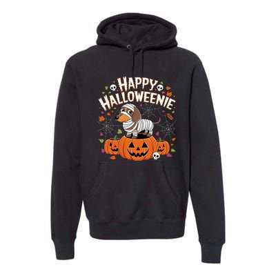 Happy Halloween Mummy Dachshund Pet Owner Holiday Wiener Dog Premium Hoodie