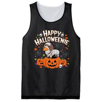 Happy Halloween Mummy Dachshund Pet Owner Holiday Wiener Dog Mesh Reversible Basketball Jersey Tank