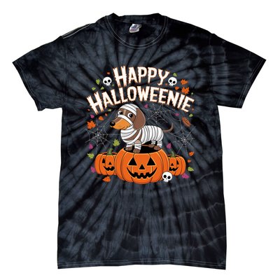 Happy Halloween Mummy Dachshund Pet Owner Holiday Wiener Dog Tie-Dye T-Shirt