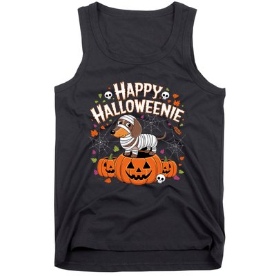 Happy Halloween Mummy Dachshund Pet Owner Holiday Wiener Dog Tank Top