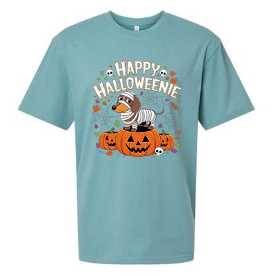 Happy Halloween Mummy Dachshund Pet Owner Holiday Wiener Dog Sueded Cloud Jersey T-Shirt