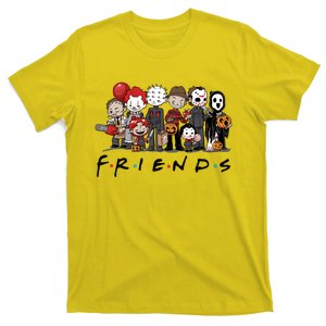 Halloween Horror Movie Friends Cartoon Characters T-Shirt