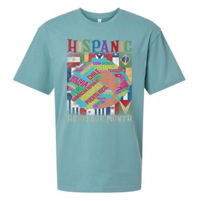 Hispanic Heritage Month Latina Girls Latino Countries Flags Sueded Cloud Jersey T-Shirt