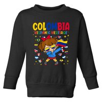 Hispanic Heritage Month Colombia Flag Colombian Toddler Sweatshirt