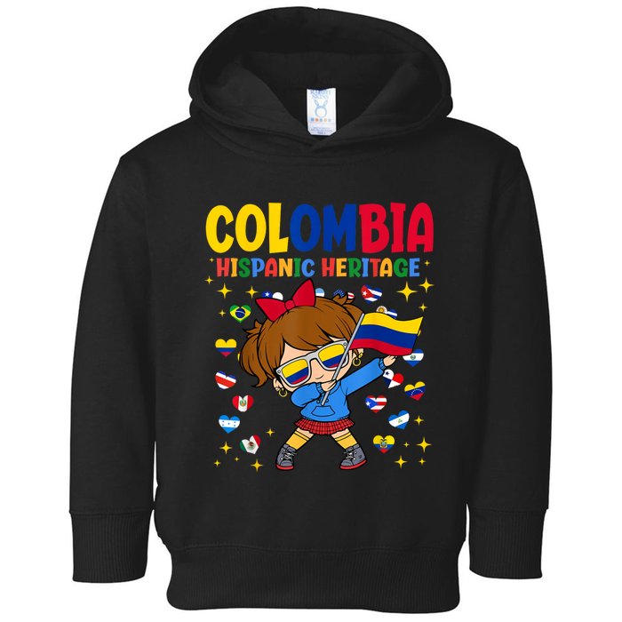 Hispanic Heritage Month Colombia Flag Colombian Toddler Hoodie