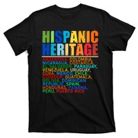 Hispanic Heritage Month National Latino Countries Names T-Shirt