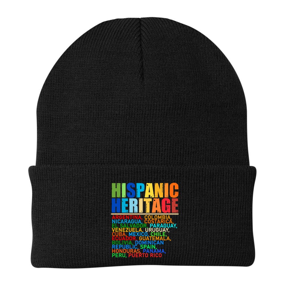 Hispanic Heritage Month National Latino Countries Names Beanie