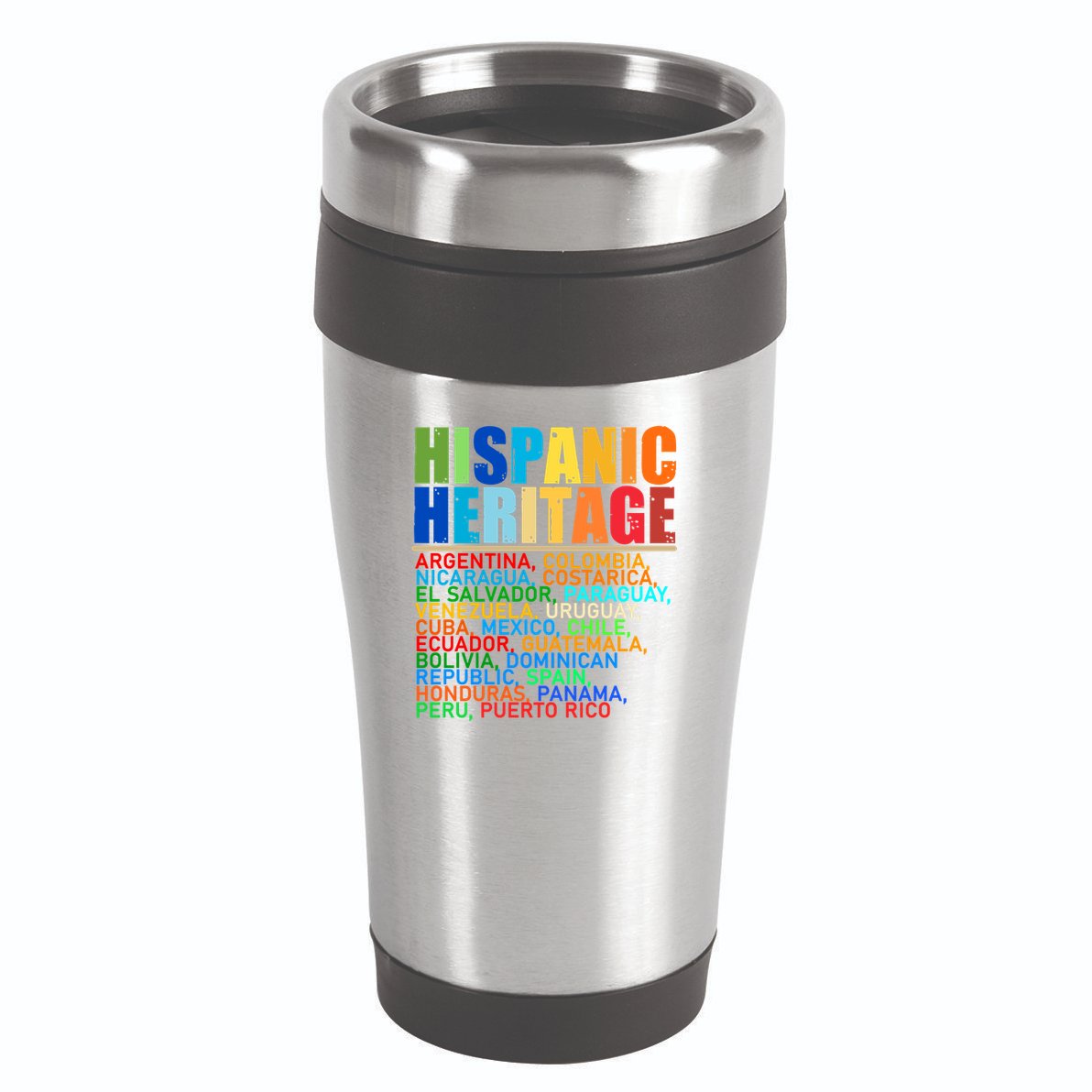 Hispanic Heritage Month National Latino Countries Names 16oz Travel Tumbler