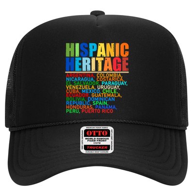 Hispanic Heritage Month National Latino Countries Names Trucker Hat