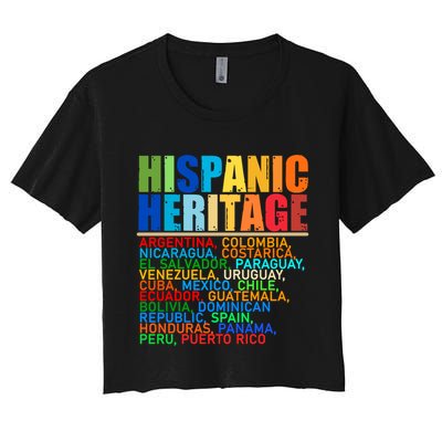 Hispanic Heritage Month National Latino Countries Names Crop Top