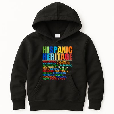 Hispanic Heritage Month National Latino Countries Names Kids Hoodie