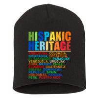 Hispanic Heritage Month National Latino Countries Names Short Acrylic Beanie