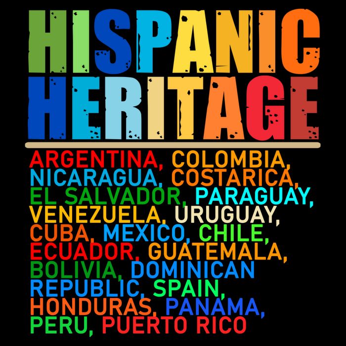 Hispanic Heritage Month National Latino Countries Names Kids T-Shirt