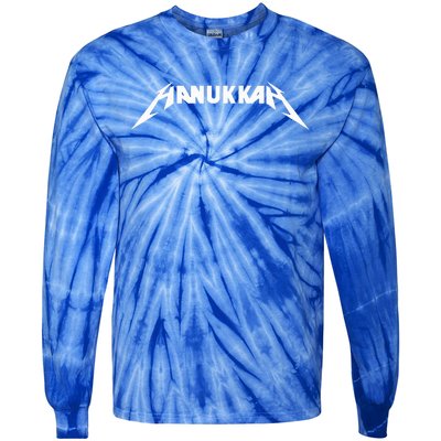 Hanukkah Heavy Metal Latke Party Jewish Menorah Dreidel  Tie-Dye Long Sleeve Shirt