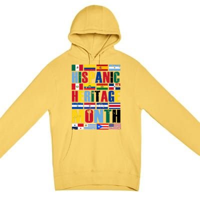 Hispanic Heritage Month Country Flags Premium Pullover Hoodie