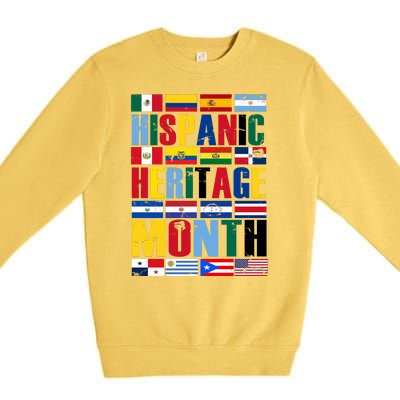 Hispanic Heritage Month Country Flags Premium Crewneck Sweatshirt