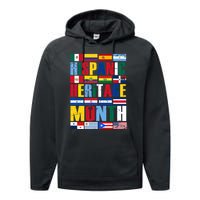 Hispanic Heritage Month Country Flags Performance Fleece Hoodie