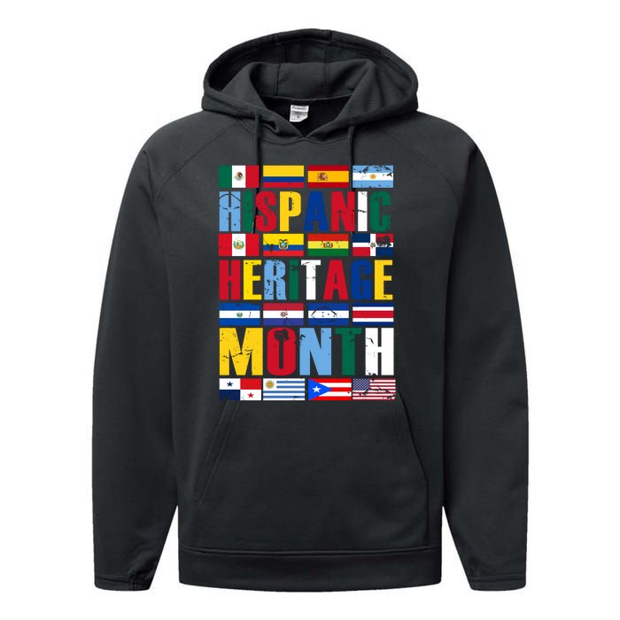 Hispanic Heritage Month Country Flags Performance Fleece Hoodie